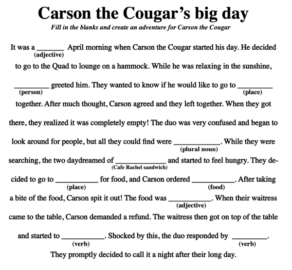 Carson the Cougars big day